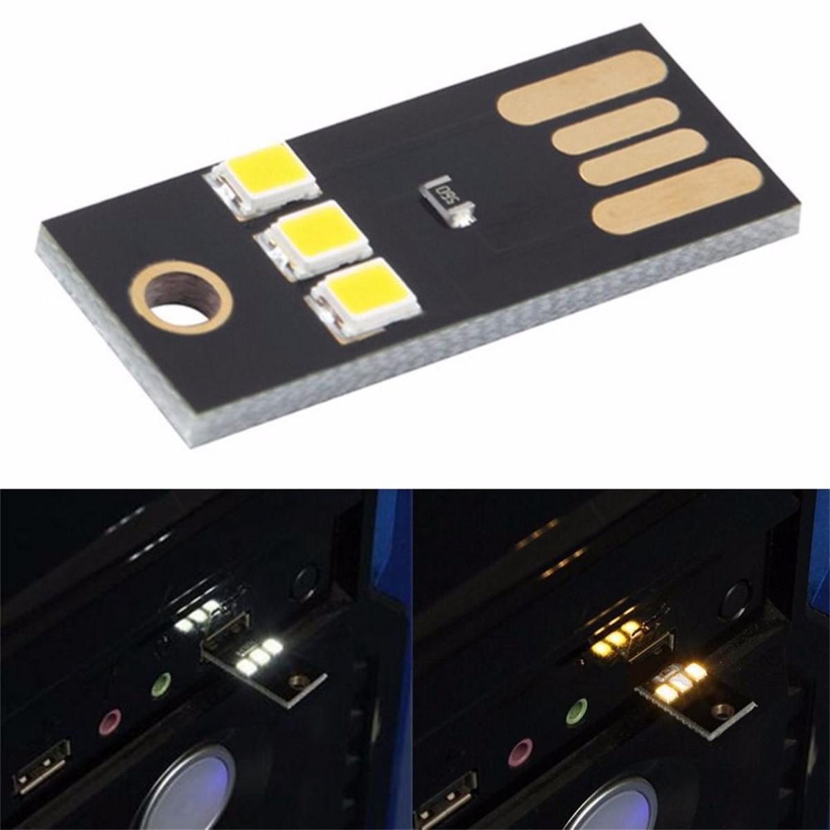 Picture of POCKET USB WHITE Color LED Light 3Pcs SMD LED Super Bright Mini USB Power LED Light Pocket Card Portable Keychain Night Light For Laptop PC Desktop Power Bank
