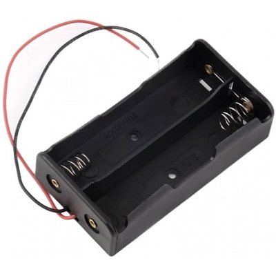 Picture of 2 TANK 18650 2 Tank Rechargeable Battery Holder Two Slot Plastic Storage Box Case With Leads Cables Wire 18650 Model Batteries Fit For Electronics Circuitry & Parts