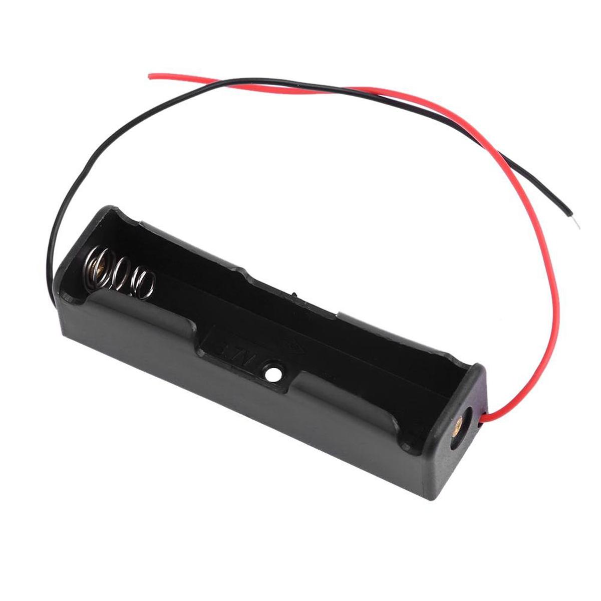 Picture of 1 TANK 18650 One Tank Rechargeable Battery Holder Single Slot Plastic Storage Box Case With Leads Cables Wire 18650 Model Batteries Fit For 18650 Battery