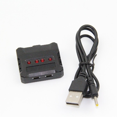 Picture of 4 In 1 Li-Po Battery Chargers 3.7V 1S Lipo Batteries Chargers 4 in 1 Type One Time 4 Battery Charging & LED Indicatorrs With Charging USB Cables Interface For Charging Lipo Batteries