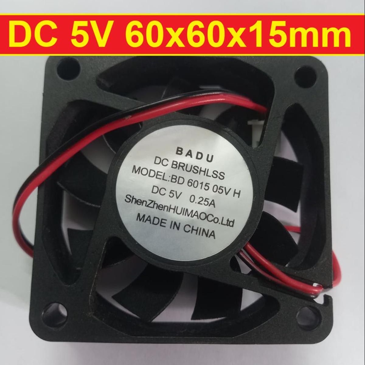 Picture of 60mm 5V Cooling Fans 6015 DC 5V 60x60x15mm Heatsink Cooler Cooling Fan Radiator Heat Dissipation Fan With Cables