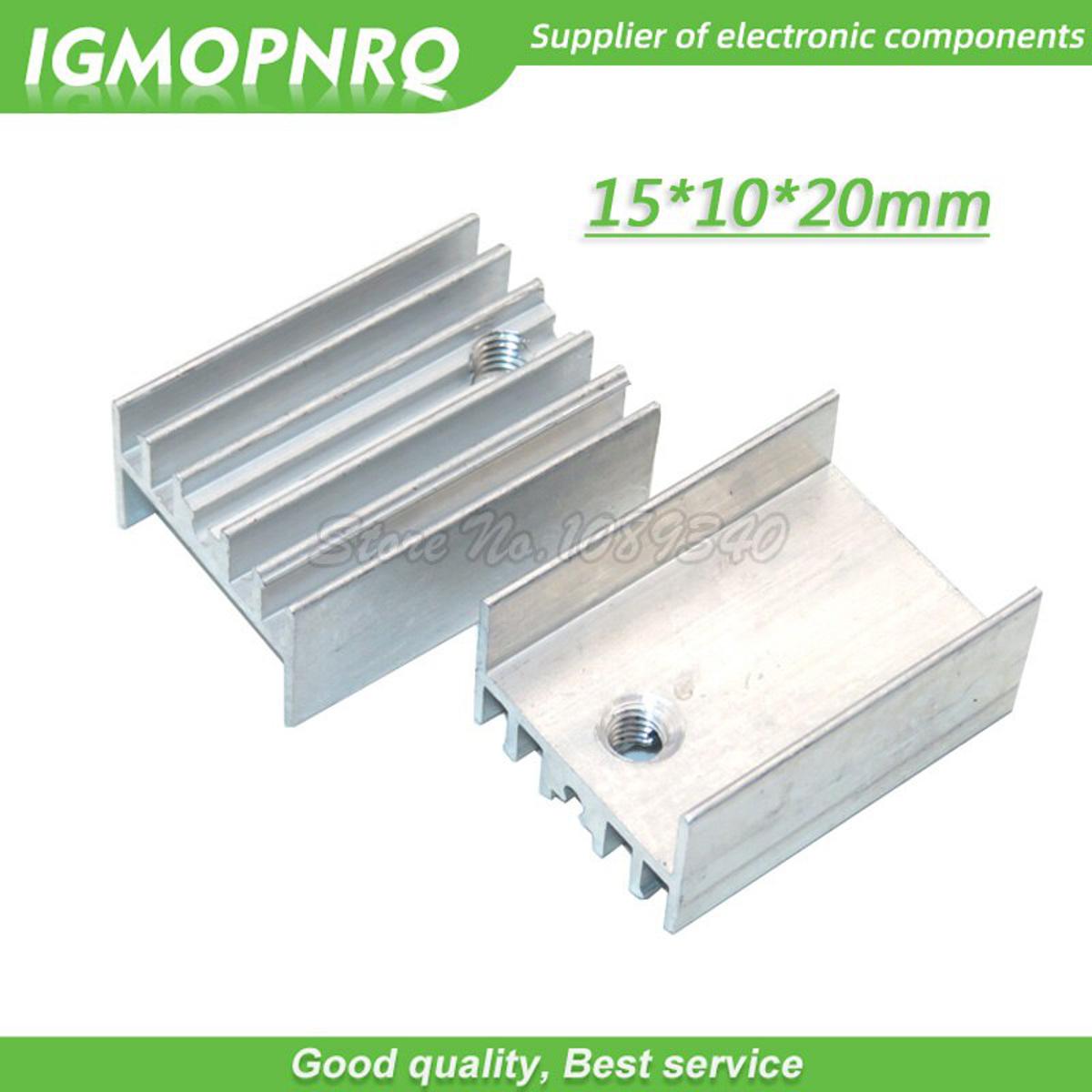 Picture of 5Pcs- 20mm TO220 TO-220 Aluminum Heat Sink 20x15x10mm Voltage Regulator Heatsinks Heat Diffuse Cooling Silver Tone For TO-220 IC MOSFET Transistors Voltage Regulators