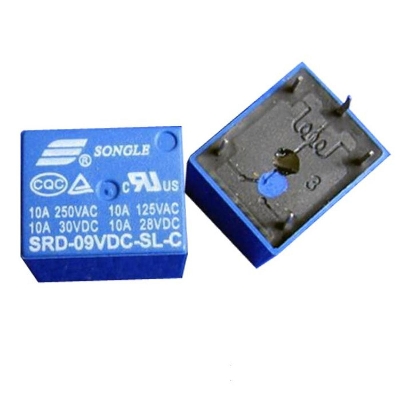 Picture of 9V Relay DC-9V DC9V 10A 250VAC 5 Pin Coil SPDT Power Relays SRD-09VDC-SL-C PCB Mount Auto Universal Power Relay Switches DC 9V Relay
