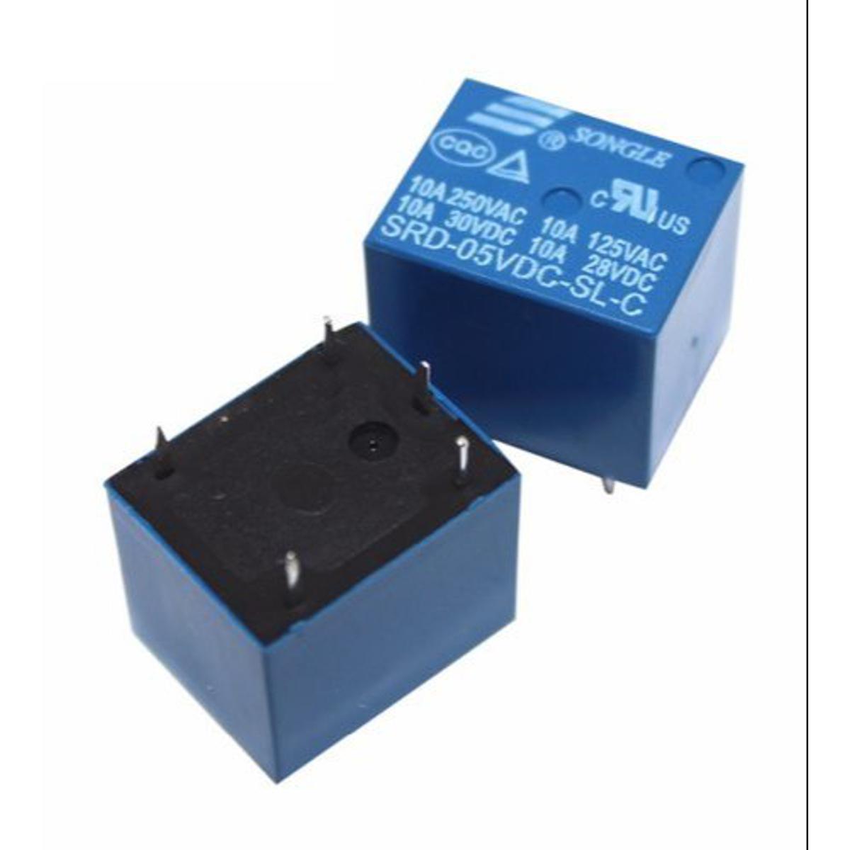 Picture of 5V Relay DC-5V DC5V 10A 250VAC 5 Pin Coil SPDT Power Relays SRD-05VDC-SL-C PCB Mount Auto Universal Power Relay Switches DC 5V Relay