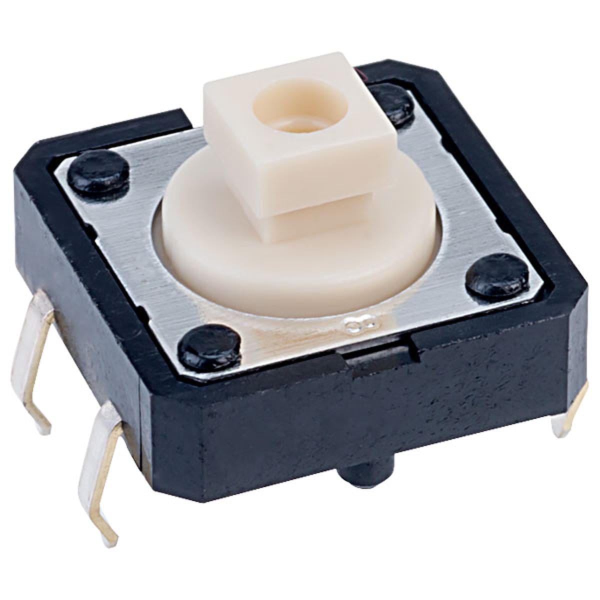 Picture of 5Pcs- Switches B3F-4055 Square Head Momentary Push Button Switch 12x12x7.3mm 4P 4Pin On Off Panel Momentary Tactile Tact Push Button Switch Self Reset DIP Push Switches