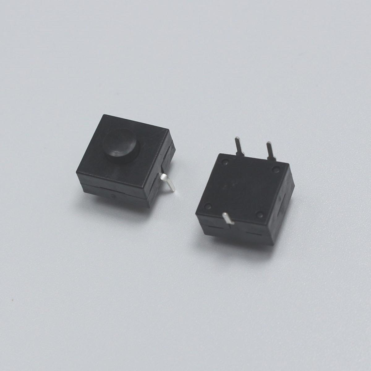 Picture of 10Pcs- BLACK Color 3Pin Momentary Push Button Switches DC 1A 30V Mini 3 Pin Push Switch Latching On Off  Switches For Flashlights Torch Lights