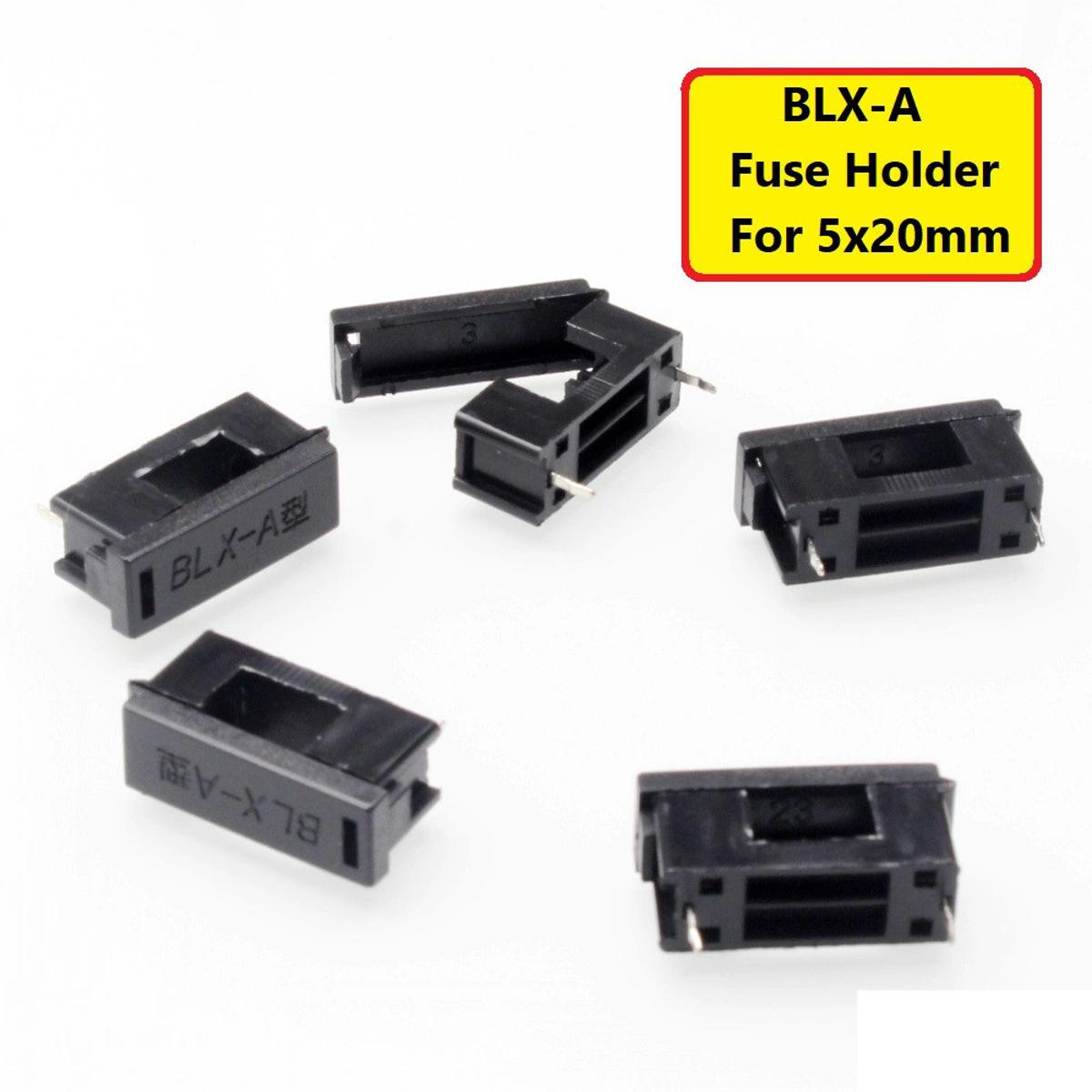 Picture of 5Pcs- BLX-A BLX 10A 250V Glass FUSE HOLDERS 5x20mm Fuse Holder With Cover Panel PCB Mount 250V 10A Type A Fuse Holders Without Cables Connections