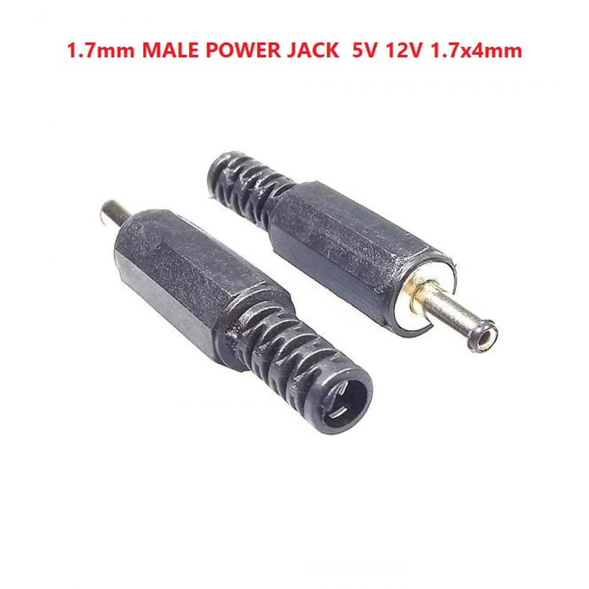 Picture of 5Pcs- 1.7mm MALE POWER JACK  5V 12V DC Jack Male DC Power Jack 1.7mm Plug Power Supply Jack Adapters 1.7x4mm For LED Strips Cables Barrels Adapters
