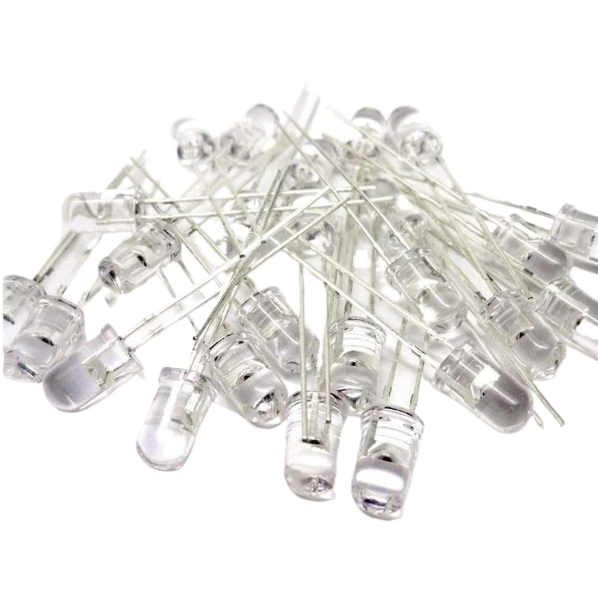 Picture of 15Pcs- 2 Color 2 Pin Red Blue LED Transparent 5mm Water Clear LED 5mm LED 2 Pin Transparent Round 5mm LED Light Bulbs