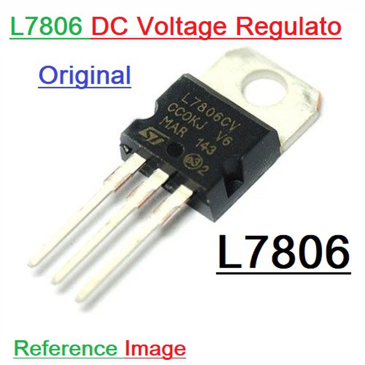 Picture of 2Pcs- A CLASS LM7806 Voltage Regulator IC L7806CV LM7806 IC 6V 1.5A  3 Pin TO-220 Fixed 6V 7806 Voltage Regulator IC LM7806 Transistor IC 