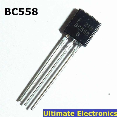 Picture of 25Pcs- BC558B BC558 BC-558 BC 558 30V 100mA PNP 3 Pin Leads General Purpose Transistors BC 558 PNP 3 Pin TO-92 Package Bipolar Low Power Transistor