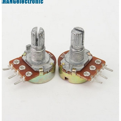 Picture of 2Pcs- 3 Pin 1K Potentiometer Panel Mount 1K Ohm 1/2 Watt 3 Terminal Leads Single Gang Linear Taper Rotary Potentiometer 1K Ohm Adjustable Variable Resistor Volume Pot