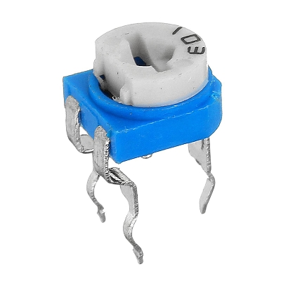 Picture of 10Pcs- RM065 RM-065 VR 10K Ohm 103 Potentiometer Trimmer Trim Pot 10K Ohm 103 Trimpot Variable Resistor Top Adjustment Single Turn 6mm V/R 3Pin Leads Terminals 