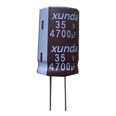 Picture of 4700uF 35V RADIAL Electrolytic Capacitor 4700uF 35V Radial Polarized Aluminum Electrolytic Capacitors 2 Pin Leads Connections Leg