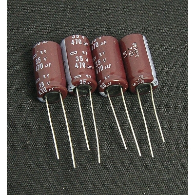 Picture of 10Pcs- 470uF 35V RADIAL Electrolytic Capacitor 470uF 35V Radial Polarized Aluminum Electrolytic Capacitors 2 Pin Leads Connections Leg