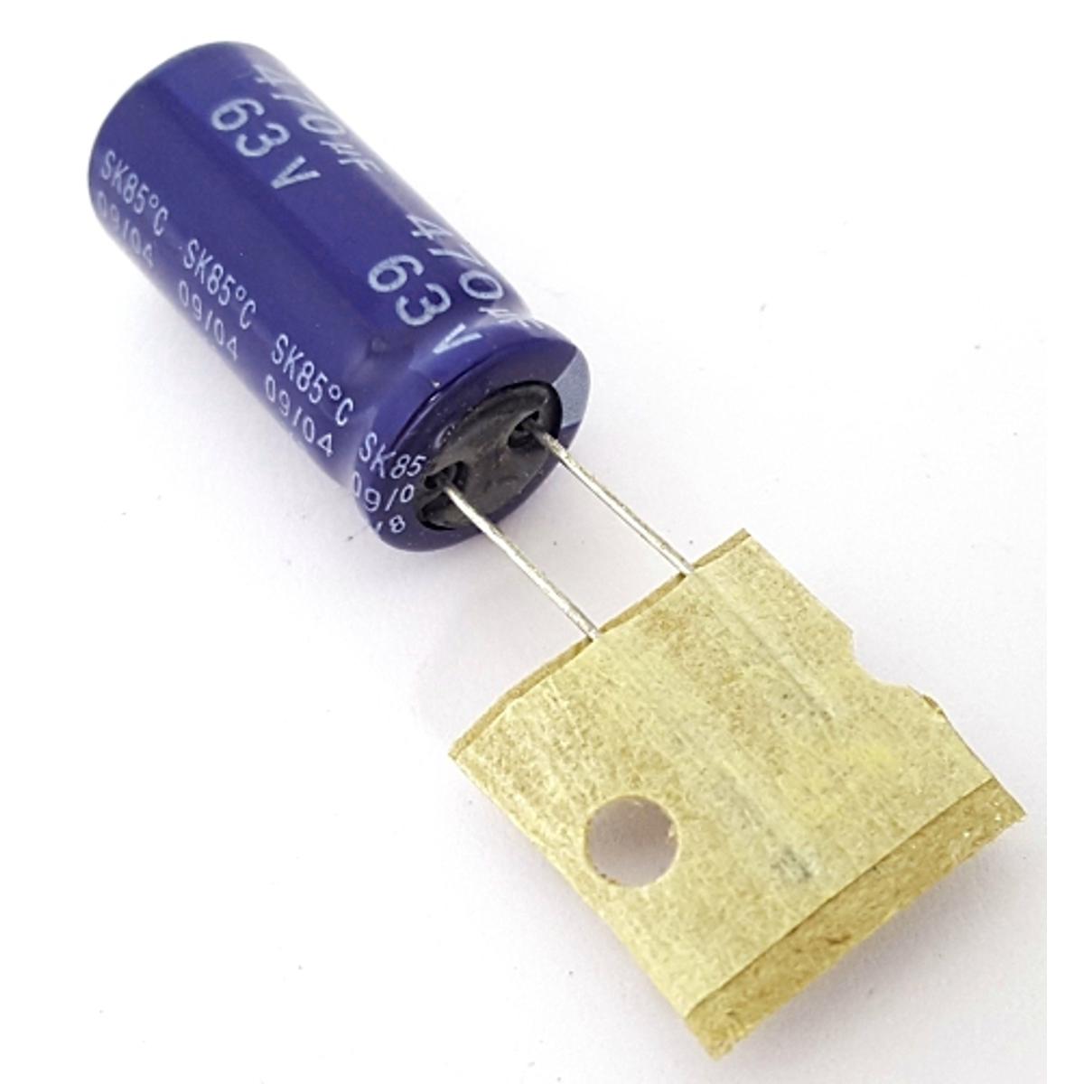 Picture of 5Pcs- 470uF 63V RADIAL Electrolytic Capacitor 470uF 63V Radial Polarized Aluminum Electrolytic Capacitors 2 Pin Leads Connections Leg