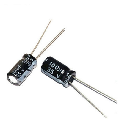 Picture of 25Pcs- 4.7uF 50V RADIAL Electrolytic Capacitor 4.7uF 50V Radial Polarized Aluminum Electrolytic Capacitors 2 Pin Leads Connections Leg