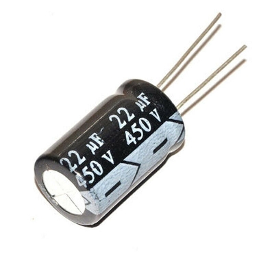 Picture of 2Pcs- 22uF 450V RADIAL Electrolytic Capacitor 22uF 450V Radial Polarized Aluminum Electrolytic Capacitors 2 Pin Leads Connections Leg