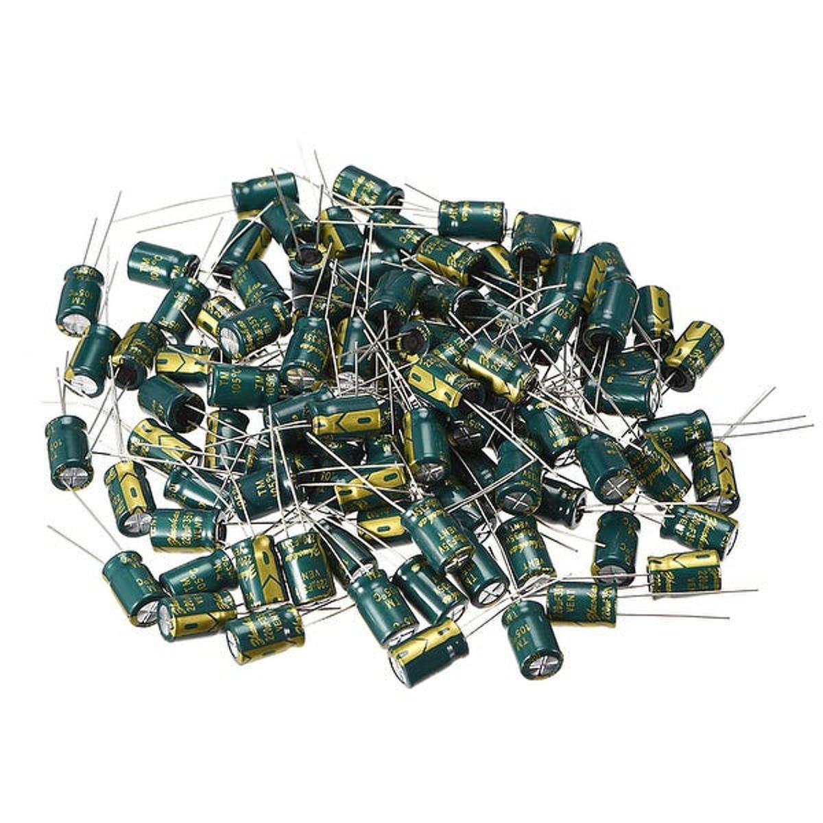 Picture of 10Pcs- 220uF 35V RADIAL Electrolytic Capacitor 220uF 35V Radial Polarized Aluminum Electrolytic Capacitors 2 Pin Leads Connections Leg