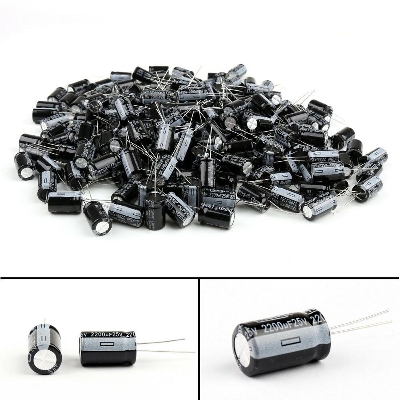 Picture of 3Pcs- 2200uF 25V RADIAL Electrolytic Capacitor 2200uF 25V Radial Polarized Aluminum Electrolytic Capacitors 2 Pin Leads Connections Leg