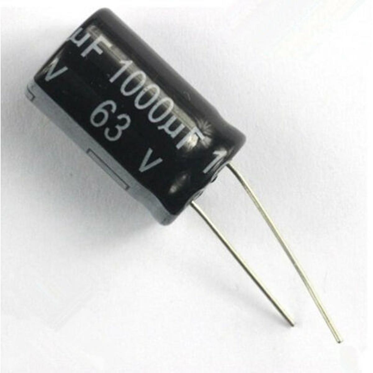 Picture of 3Pcs- 1000uF 63V RADIAL Electrolytic Capacitor 1000uF 63V Radial Polarized Aluminum Electrolytic Capacitors 2 Pin Leads Connections Leg