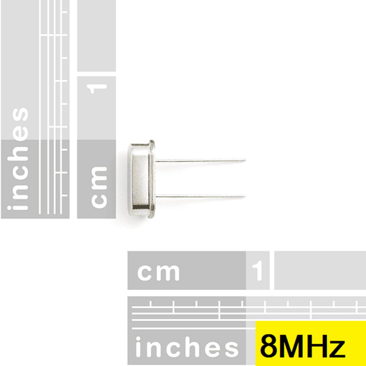Picture of 5Pcs- 8MHz CRYSTAL Oscillators 8MHz Mini Passive Resonator 8MHz Inline Feet Passive Crystal 2 Pin Leads Connections Leg
