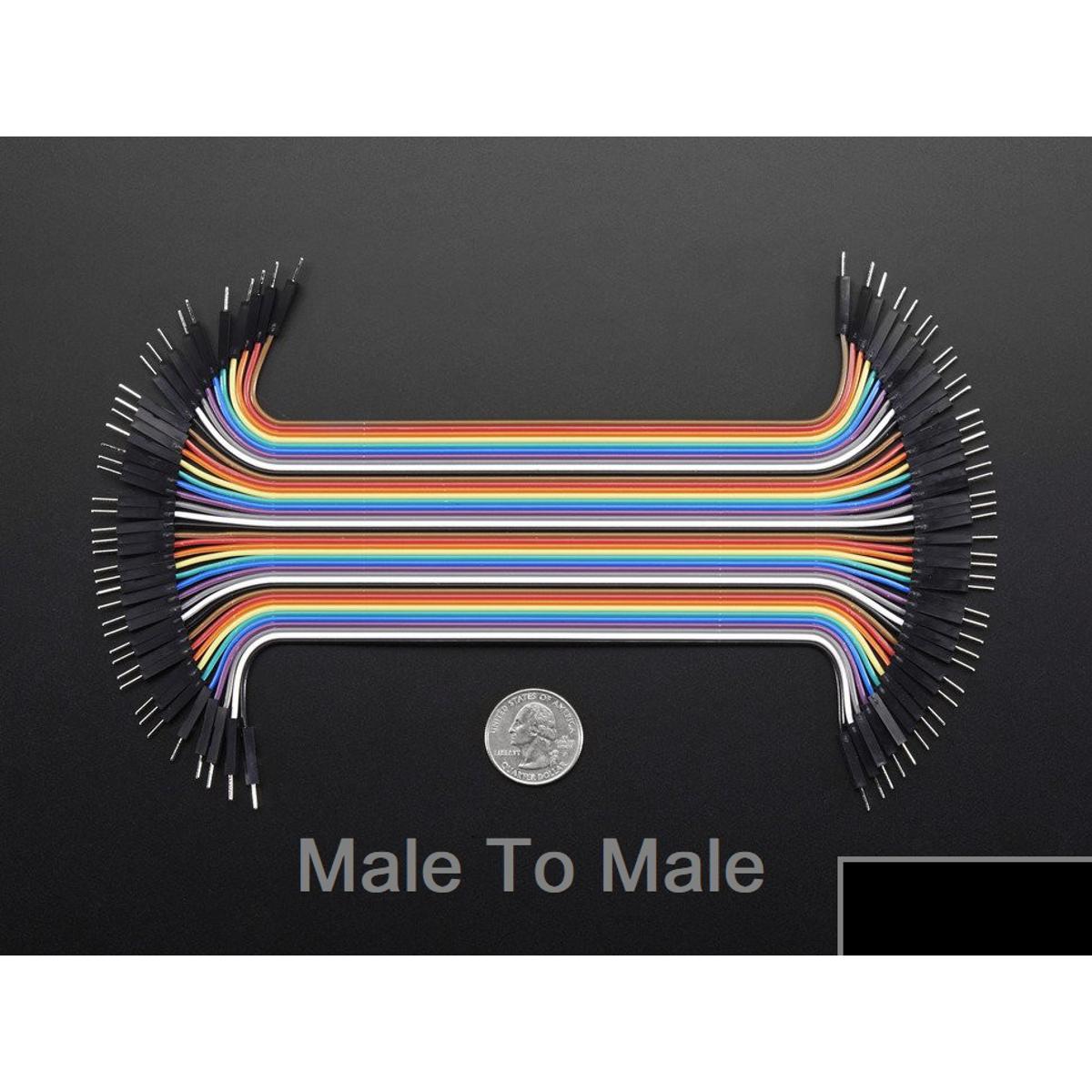 Picture of M-M 40Pcs Set Jumper Wires MALE To MALE Ribbon Set Connecting Wire 40Pcs Male to Male Jumper Wires Cables 20cm Breadboard Friendly Projects Prototyping DIY