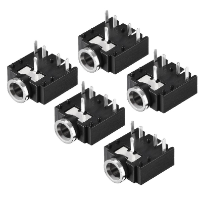 Picture of 5Pcs- PJ-307 3.5mm 5Pin Leads AUDIO Socket PCB Mount Female 3.5mm 5 Pin Audio Socket Connector PJ-307 Headphone Stereo Amplifiers Sockets