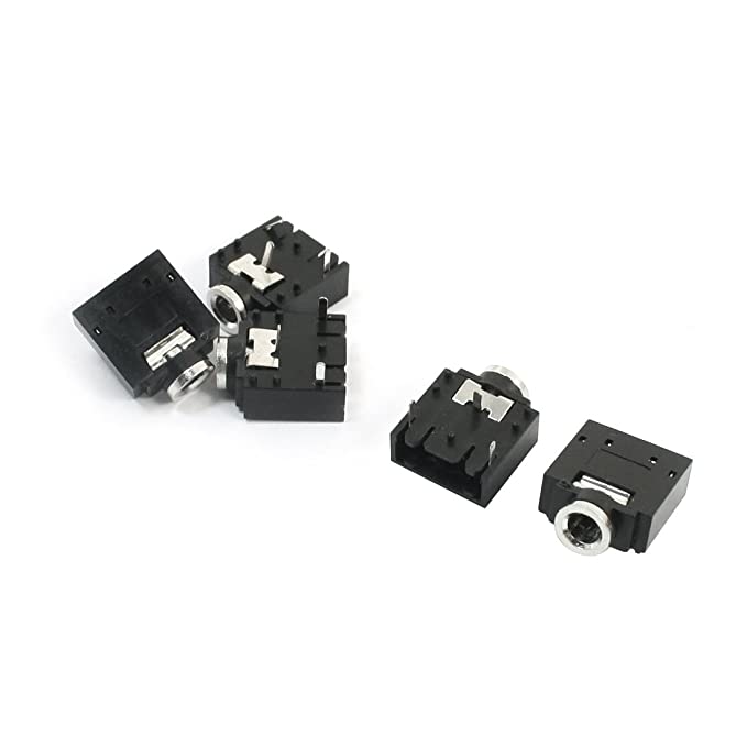 Picture of 5Pcs- PJ-307 3.5mm 5Pin Leads AUDIO Socket PCB Mount Female 3.5mm 5 Pin Audio Socket Connector PJ-307 Headphone Stereo Amplifiers Sockets