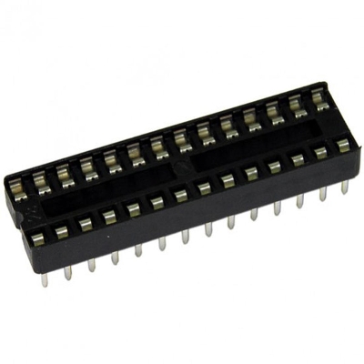 Picture of 5Pcs- 28Pin IC Base 28 Pin Leads PCB Mount Low Cost IC Socket DIL DIP IC Socket PCB Mount Connector Adaptor Solder Type IC Base Socket 28 Pin IC Base