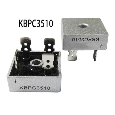 Picture of Silver KBPC3510 1000 Volt Bridge Rectifier 3510 Diode 35A 1000V AC To DC Single Phase Metal Housing 4 Pins Leads 35A Diode 1000V KBPC3510Bridge Rectifier 3510 Full Wave Bridge Rectifier Diode