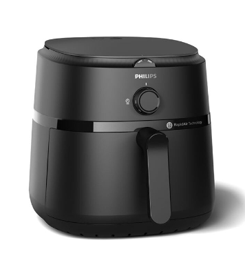 Picture of PHILIPS Air Fryer NA130/00 1700W, Uses up to 90% less fat, 6.2 Liter, with Rapid Air Technology (Black), Extra Large (Best price)