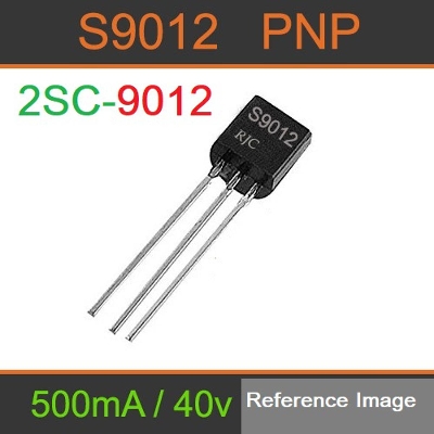 Picture of 10Pcs- 9012 2SC9012 2SC-9012 C9012 PNP 20V 500mA Transistor TO-92 Package Transistor PNP Small Signal Transistor 3 Pin Leads For Audio Amplifiers 