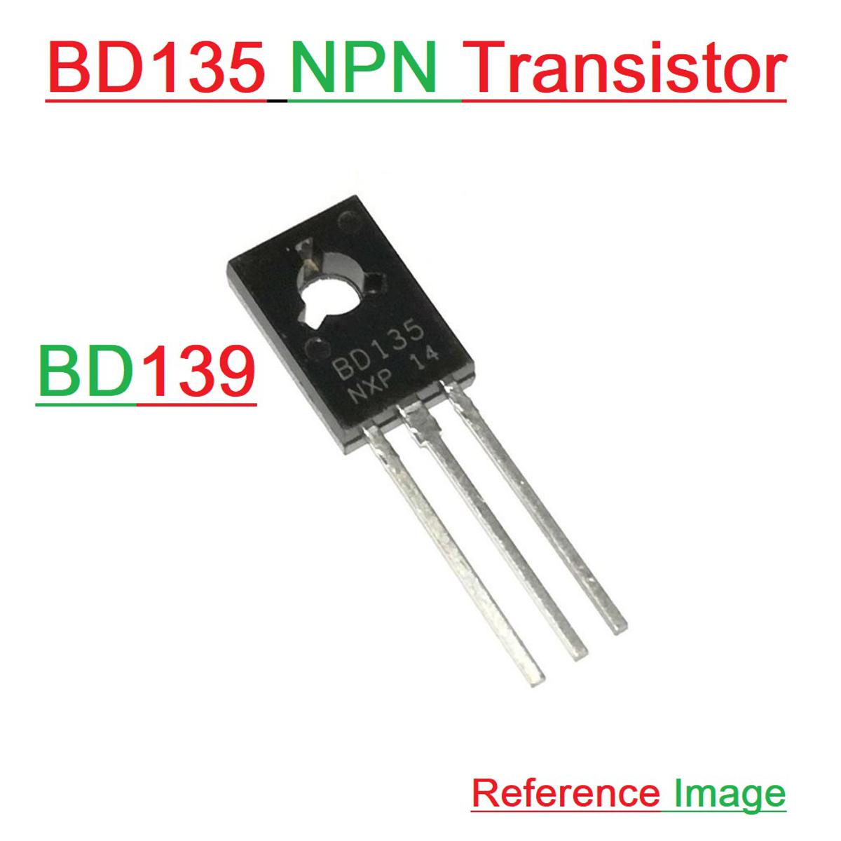 Picture of 5Pcs- BD135 BD-135 BD 135 NPN Transistor 45V 1.5A NPN Power Transistor TO-126 Bipolar Transistor IC Medium Power Silicon NPN Triode Transistor 3 Pin Leads
