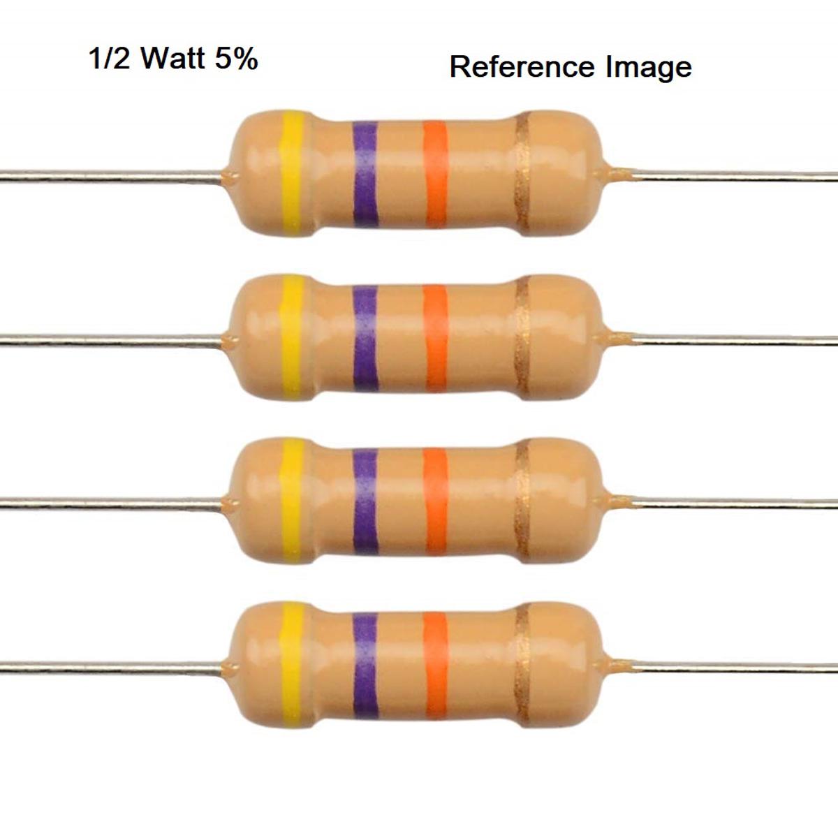 Picture of 50Pcs- 1/2 Watt 8.2K Ohm Resistor 1/2W 8.2K Ohm Carbon Film Resistor 8.2K Ohm Half Watt Resistance 0.5 Watt 5% Tolerance Fixed Resistors 2 Pin Leads Terminals