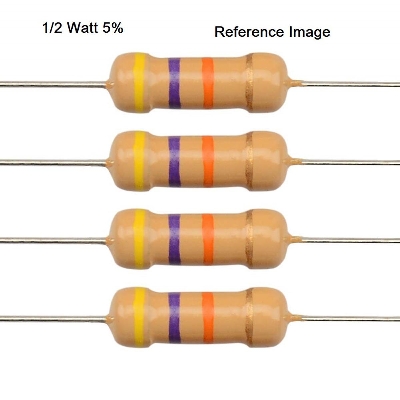Picture of 50Pcs- 1/2 Watt 8.2K Ohm Resistor 1/2W 8.2K Ohm Carbon Film Resistor 8.2K Ohm Half Watt Resistance 0.5 Watt 5% Tolerance Fixed Resistors 2 Pin Leads Terminals