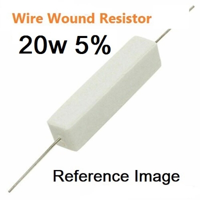Picture of 20Watt 2.2 Ohm WIREWOUND 20W 2.2 Ohm Ceramic Cement Wirewound Resistor 2.2 Ohm 20 Watt Wire Wound Fixed Cement Resistor 5% Tolerance 2 Pin Leads