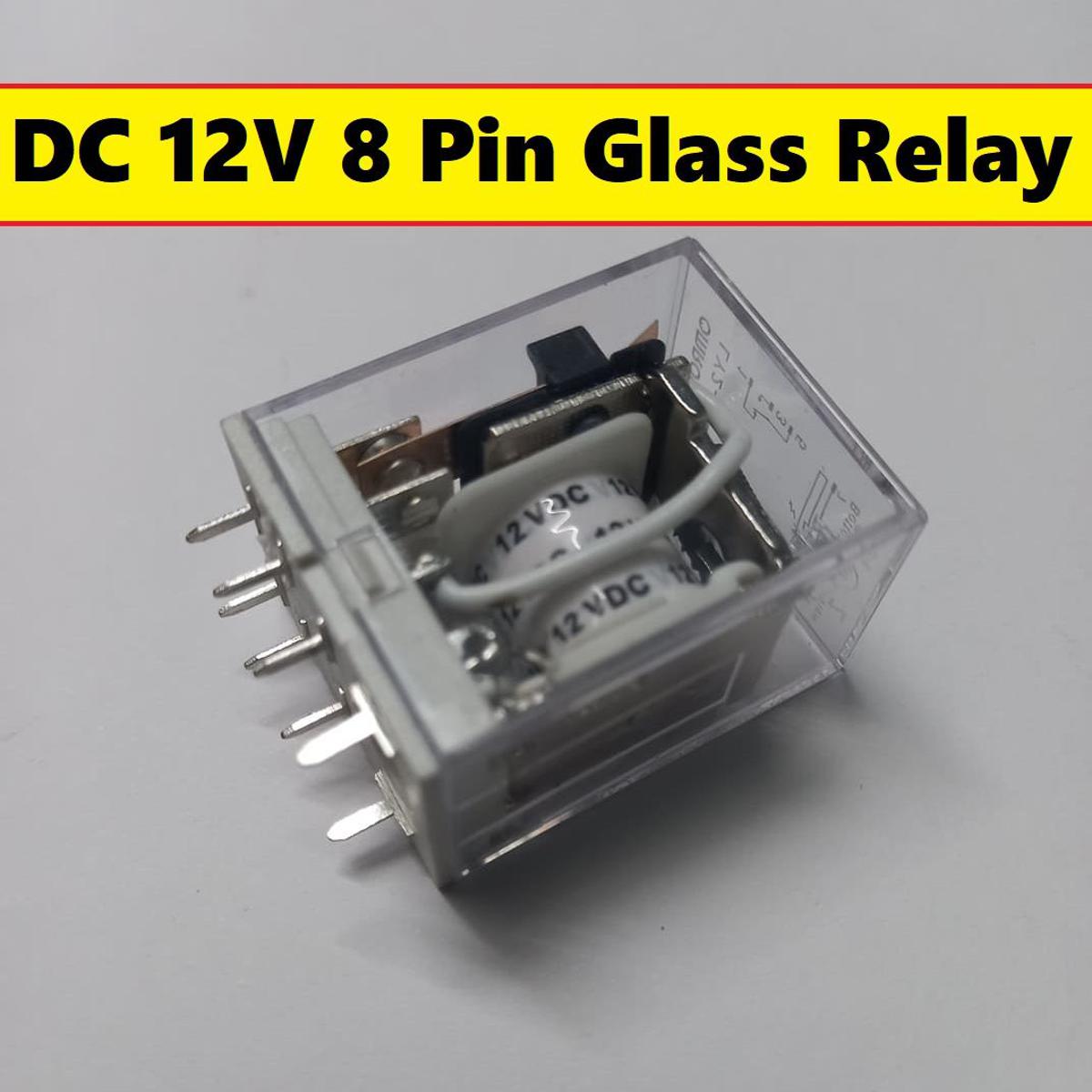 Picture of 12V Thin Pin DC 12V 8 Thin Pin 10A 250VAC Glass Relay LY2 LY2NJ JQX-13F DC12V Coil Power Relay Electromagnetic Relay 8 Pins DPDT 2NO 2NC DC-12V Relay Switches