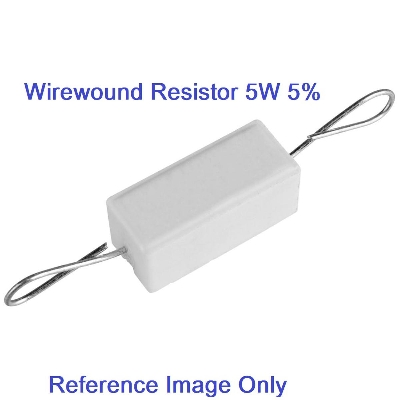 Picture of 5Pcs- 5Watt 2.2 Ohm WIREWOUND 5W 2.2 Ohm Ceramic Cement Power Wirewound Resistor 2.2 Ohm 5 Watt Wire Wound 2Pin Leads Fixed Cement Resistor 5% Tolerance