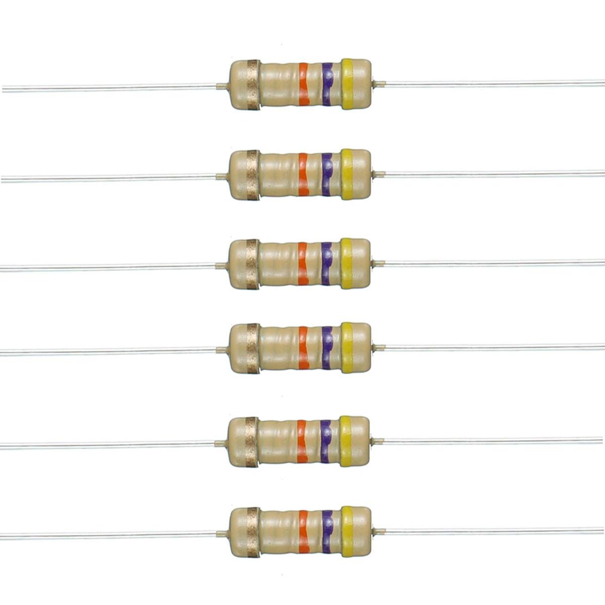 Picture of 50Pcs- 150K Ohm Resistor 5% 150K Ohm Carbon Film 150K Ohm Resistors 1/4W Resistance 0.25 Watt 5% Tolerance Fixed Resistors 2 Pin Leads