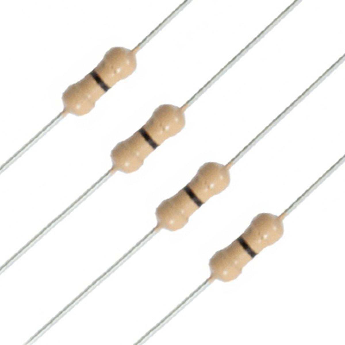 Picture of 50Pcs- 0 Ohm Resistor 5% 0 Ohm Carbon Film 0 Ohm Resistors 1/4W Resistance 0.25 Watt 5% Tolerance Fixed Resistors 2 Pin Leads