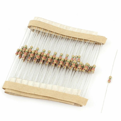 Picture of 50Pcs- 56K Ohm Resistor 5% 56K Ohm Carbon Film 56K Ohm Resistors 1/4W Resistance 0.25 Watt 5% Tolerance Fixed Resistors 2 Pin Leads