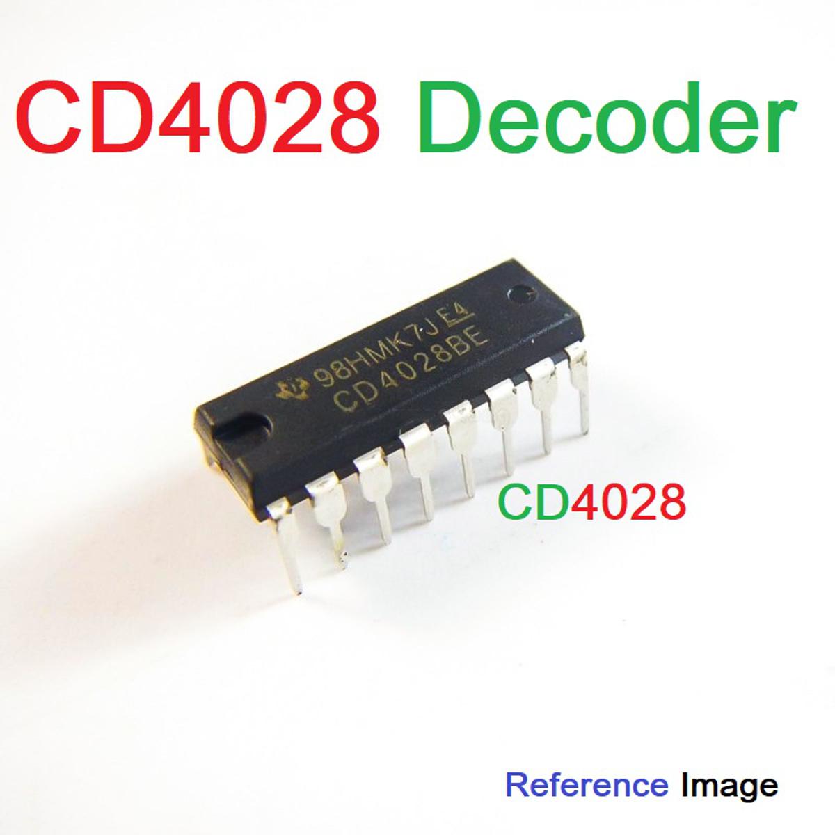 Picture of 2Pcs- CD4028 CD4028BE CD-4028 4028 DIP-16 Pin Leads Dual In Package BCD IC Breadboard Friendly IC