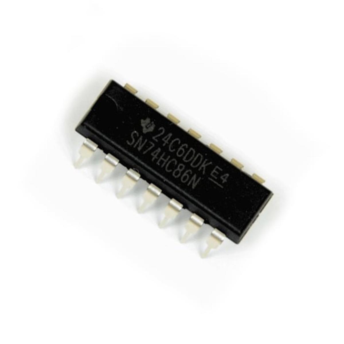 Picture of 2Pcs- 7486 SN74HC86N 74HC86 74LS86 Gate IC Dual In Package DIP 14 Pin Leads IC Breadboard Friendly IC 