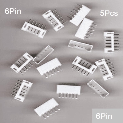 Picture of 4Pcs- 6Pin MALE Header For FEAMALE Housing JST Male Header 6 Pin Leads 2.54mm Pitch Male Socket Connector For Female Cables DIY