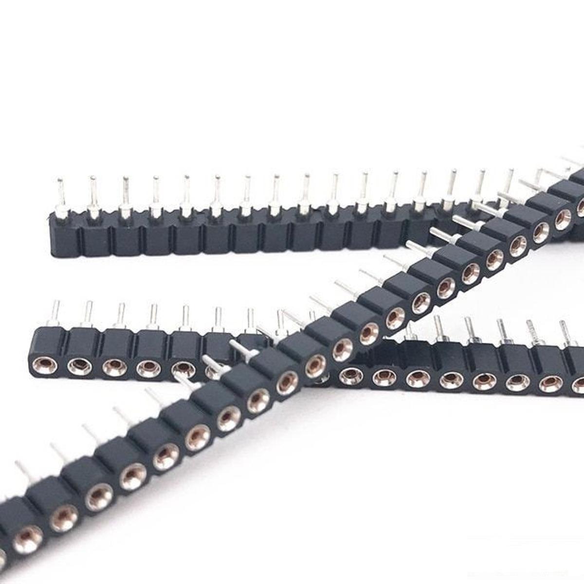 Picture of 2Pcs- SNAPABLE 40x1 ROW FEMALE Header 40x1 Snap Able Straight Pins Single Row 2.54mm Pitch Pin Female Headers Connector Strip For Cables Connectors 