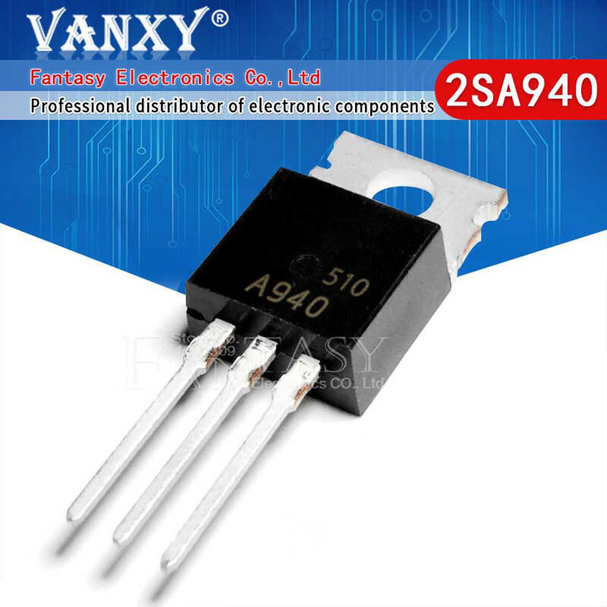 Picture of 2Pcs- A940 2SA940 2SA-940 KSA940 PNP Transistor 150V 1.5A 25W Silicon Plastic Bipolar Power Transistor TO-220 General Purpose Amplifier Power MOSFET 3 Pin Leads