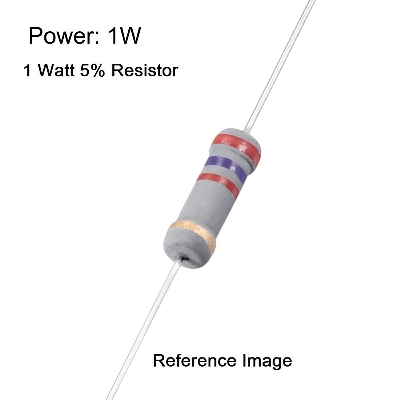 Picture of 25Pcs- 1Watt 1.2K Ohm Resistor 1W 1.2K Ohm Metal Film Resistor 1.2K Ohm 1 Watt Metal Oxide Film Resistor Axial Leads 1.2K Ohm ±5% Tolerance 2 Pin Leads