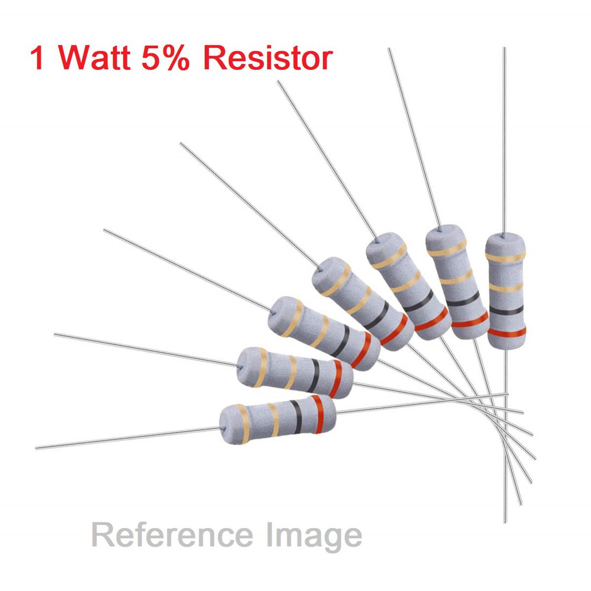 Picture of 25Pcs- 1Watt 10K Ohm Resistor 1W 10K Ohm Metal Film Resistor 10K Ohm 1 Watt Metal Oxide Film Resistor Axial Leads 10K Ohm ±5% Tolerance 2 Pin Leads