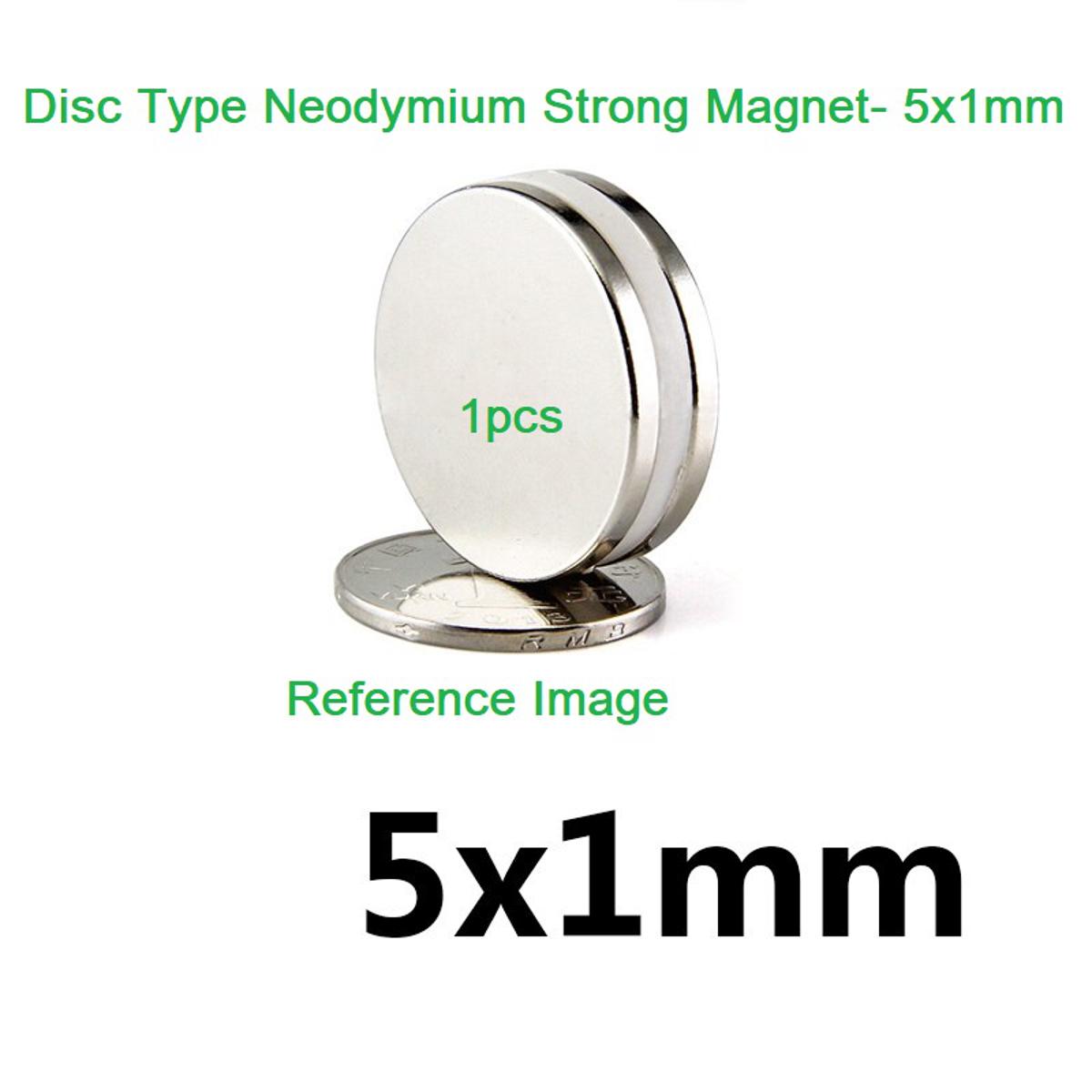 Picture of 5x1mm DISC Neodymium Magnet 5x1mm Industrial Super Strong Neodymium Disc Magnets Super Strength Permanent For Garage Kitchen Science Craft Projects